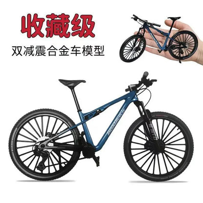 1:8 Dual Shock Downhill Mountain Bike Alloy Model - Soft Tail Metal Racing Toy & Birthday Gift