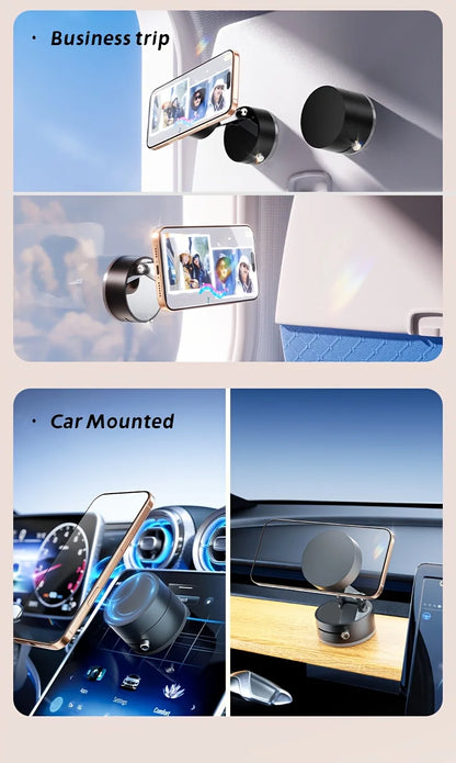 Vacuum Magnetic Folding Swivel Phone Stand – Double-Sided Suction Cup Holder, Universal Compatibility