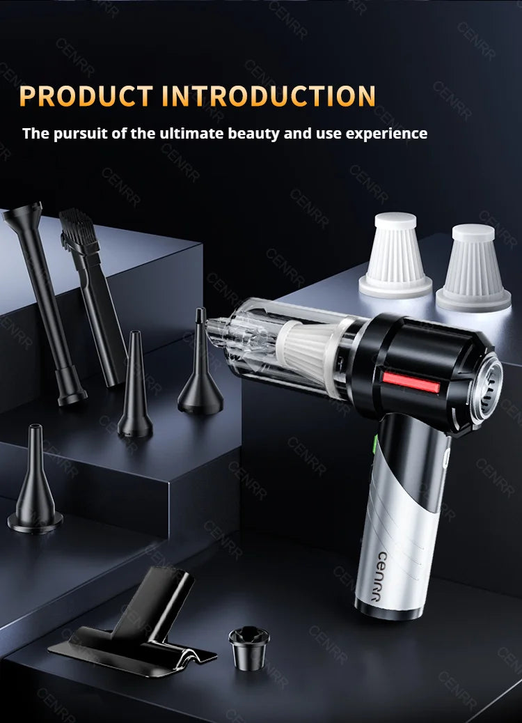 CENRR Mini Car Vacuum Cleaner – 99800PA Powerful Cordless Handheld Blower for Home & Car Cleaning