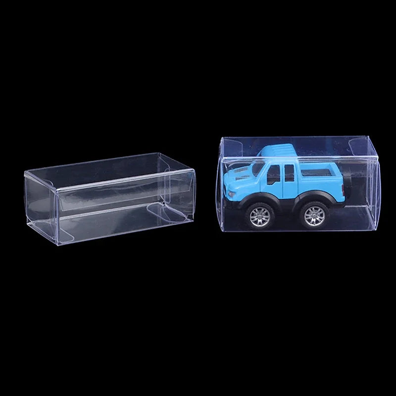 10/20/30/50/100pcs PVC Display Boxes — 1/64 Scale Car Model Toy Transparent Dustproof Exhibition Box for Collection & Gift Packaging