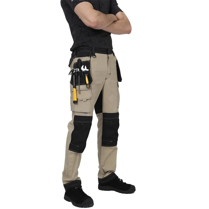 2026 Men’s Multi-Pocket Cargo Work Pants – Durable Wear-Resistant Outdoor Tactical Trousers with Utility Leg Pockets for Work and Hiking