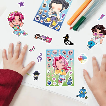 8/16/24pcs K-Pop Demon Hunters Puzzle Stickers – Cute Cartoon DIY Decals for Phone, Laptop & Luggage