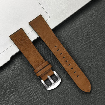 Leather Watch Strap 20mm/22mm - Vintage Replacement Band for Samsung Galaxy Watch 7/6/5/4 and Xiaomi Redmi Watch 3 Lite/Active