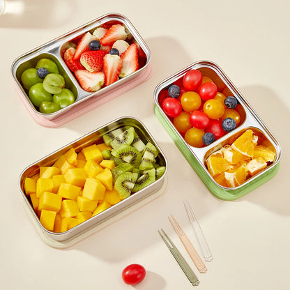 WORTHBUY 304 Stainless Steel Lunch Box with Lid — Portable Leak-Proof Stackable Bento Box for Fruit, Salad, and Food Storage, Ideal for Students