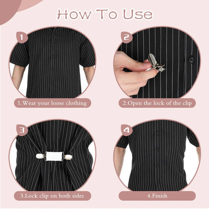 Adjustable Back Cinch Clips - Seamless Elastic Waist and Sweater Tightener for Women