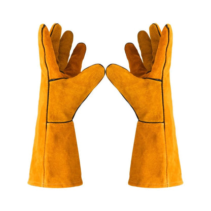 Leather Welding Gloves – Fire/Heat Resistant Work Gloves for MIG, TIG, Stick, Forge & BBQ Grill Safety