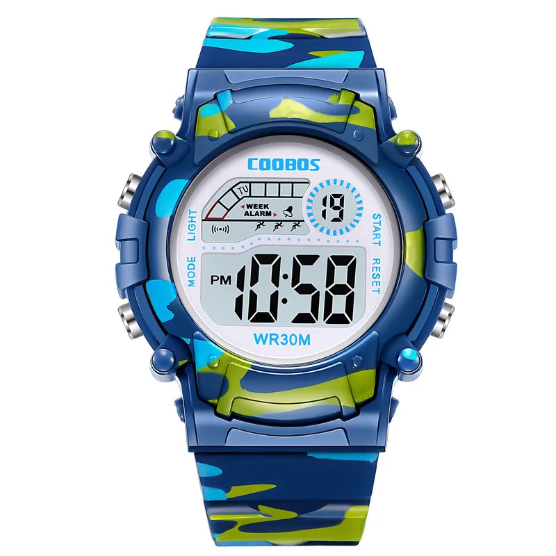Kids Sport Digital Watch - Waterproof LED Electronic Watch with Luminous Display & Week Function