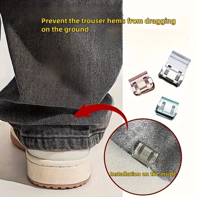 Invisible Hem Shortening Clips - Anti-Slip Pants Leg Fixing Grips for Seamless Hems