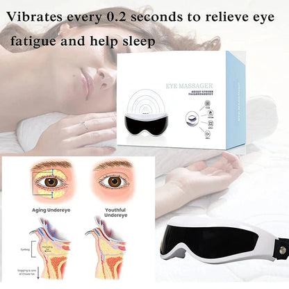 Electric Wireless Eye Massager Mask – Migraine Relief, Vision Improvement & Forehead Vibration Eye Care Glasses