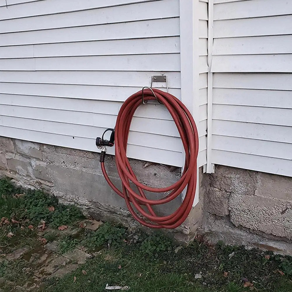 Stainless Steel Hose Hanger – Heavy Duty Wall-Mount Hook for Garden & Expandable Hoses