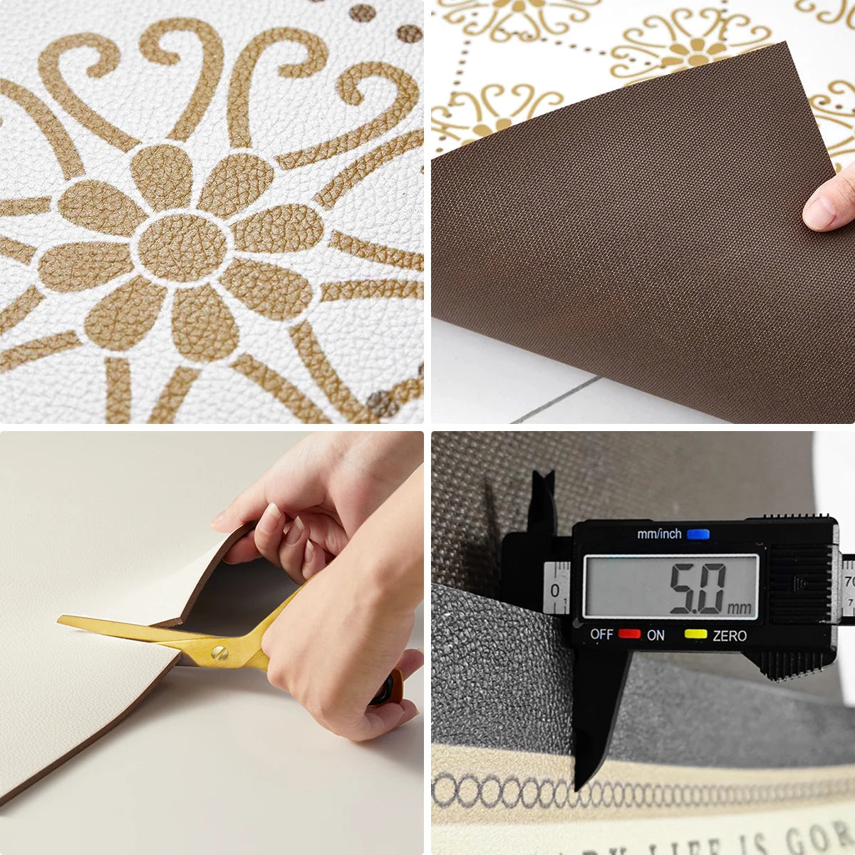 Luxury PVC Leather Kitchen Mat – Waterproof, Non-Slip, Washable Floor Rug for Home Decoration