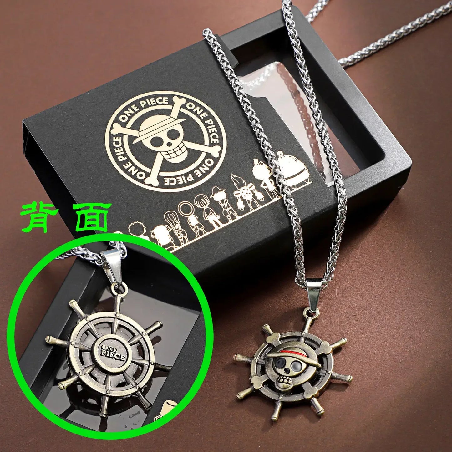 One Piece Luffy & Ace Necklace – Anime Straw Hat Metal Pendant for Men & Women, Sweater Chain Birthday Gift