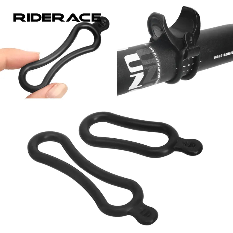 Brighten Your Ride: RIDERACE Bike Rubber Mount Band - Secure Bicycle Headlight and Rear Lamp Holder - Compatible with T6 L2 Q5 Handlebar LED Torches - Easy Install Light Strap