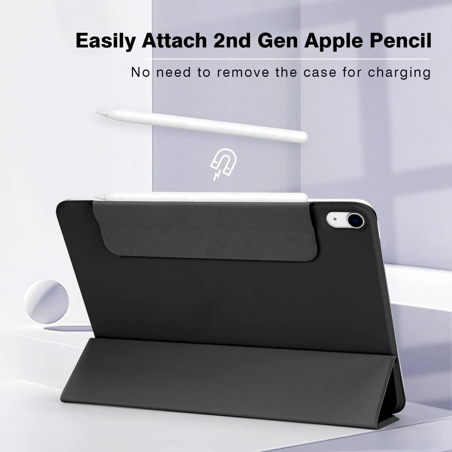 Magnetic Trifold Stand Case for iPad Pro & Air – Slim Fit for iPad Pro 12.9, Air 5/6, M4/M2 (2024 & 10th Gen)