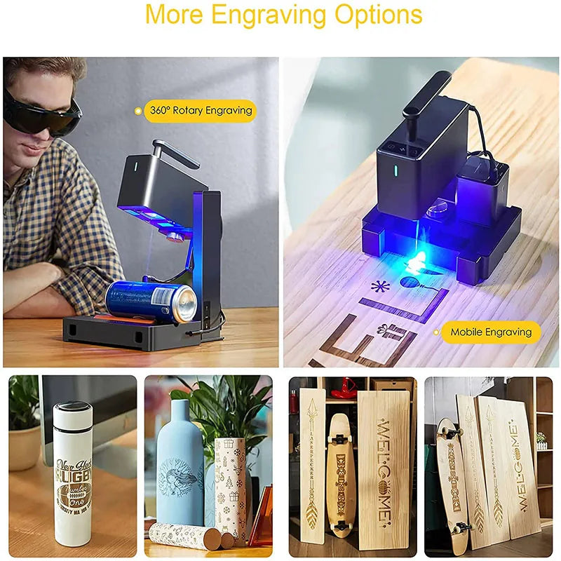 LASERPECKER LP2 Handheld Laser Engraver – Portable 5W Laser Cutting & Engraving Machine with Bluetooth CNC DIY SuperFast Technology