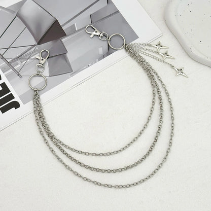 Punk Multilayer Star Pant Chain - Metal Hip Hop Waist Chain Keychain for Women, Jeans & Trendy Fashion Accessories