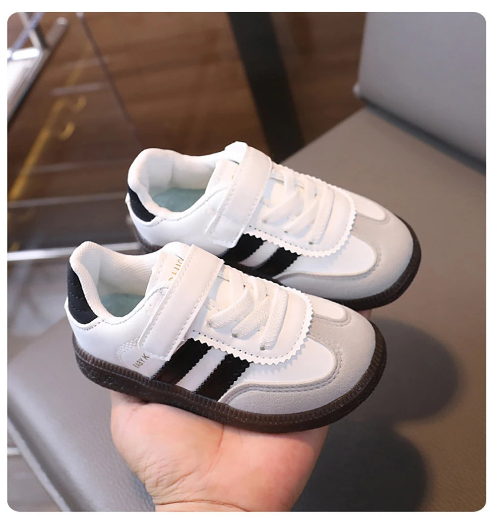 Children’s Fashion Sport Shoes – PU Leather Ergonomic Soft-Soled Sneakers for Boys and Girls