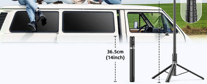 Selfieshow Wireless Selfie Stick – 72 Inch Portable Aluminum Alloy Tripod with Bluetooth Remote for iOS & Android Phones