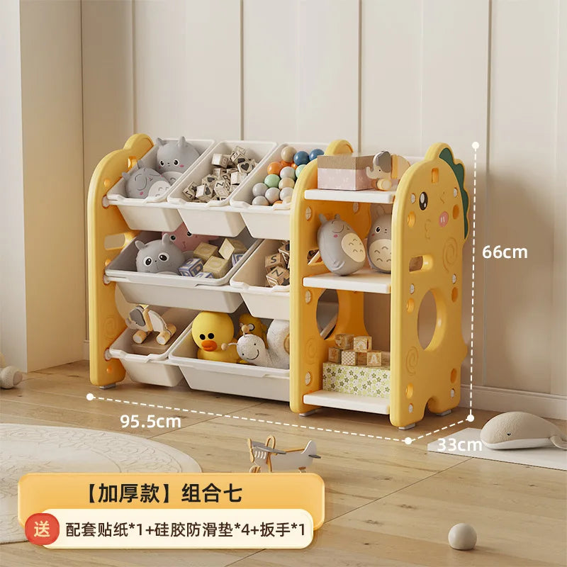 Kids Toy Storage Organizer with Multi-Tier Shelves – Large Capacity Children’s Bookshelf & Tidying Cabinet for Home or Kindergarten
