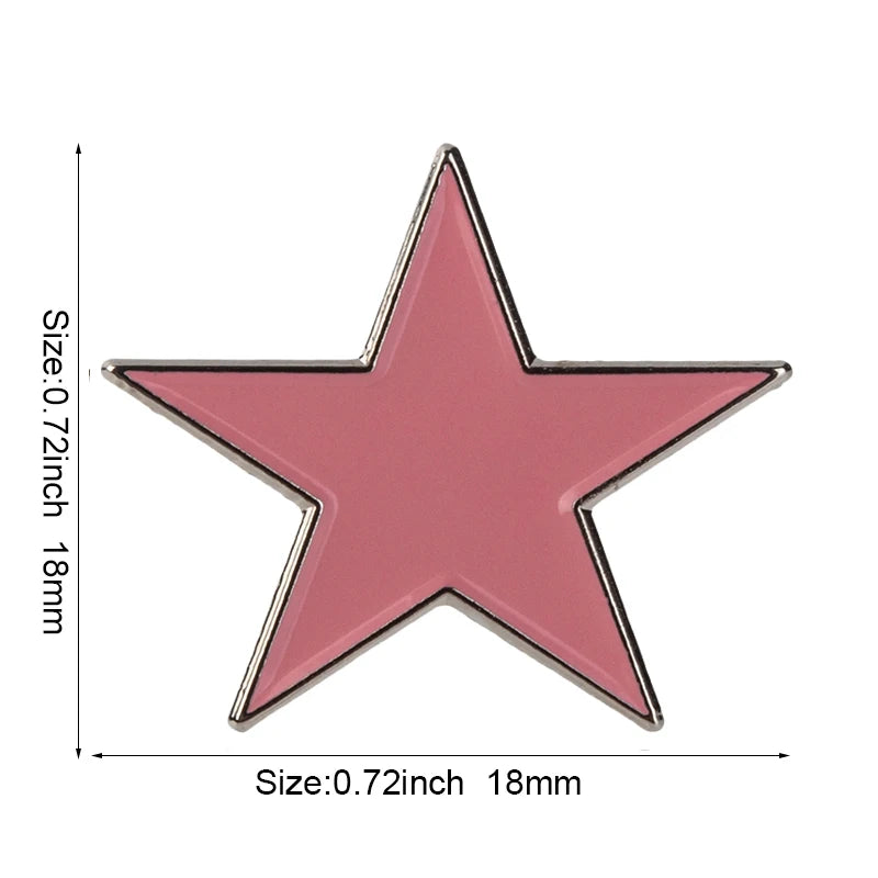 Baby Blue Metal Star Lapel Pin Brooch – Colorful Enamel Star Badge Accessories for Jackets, Bags & Fashion Outfit Decor
