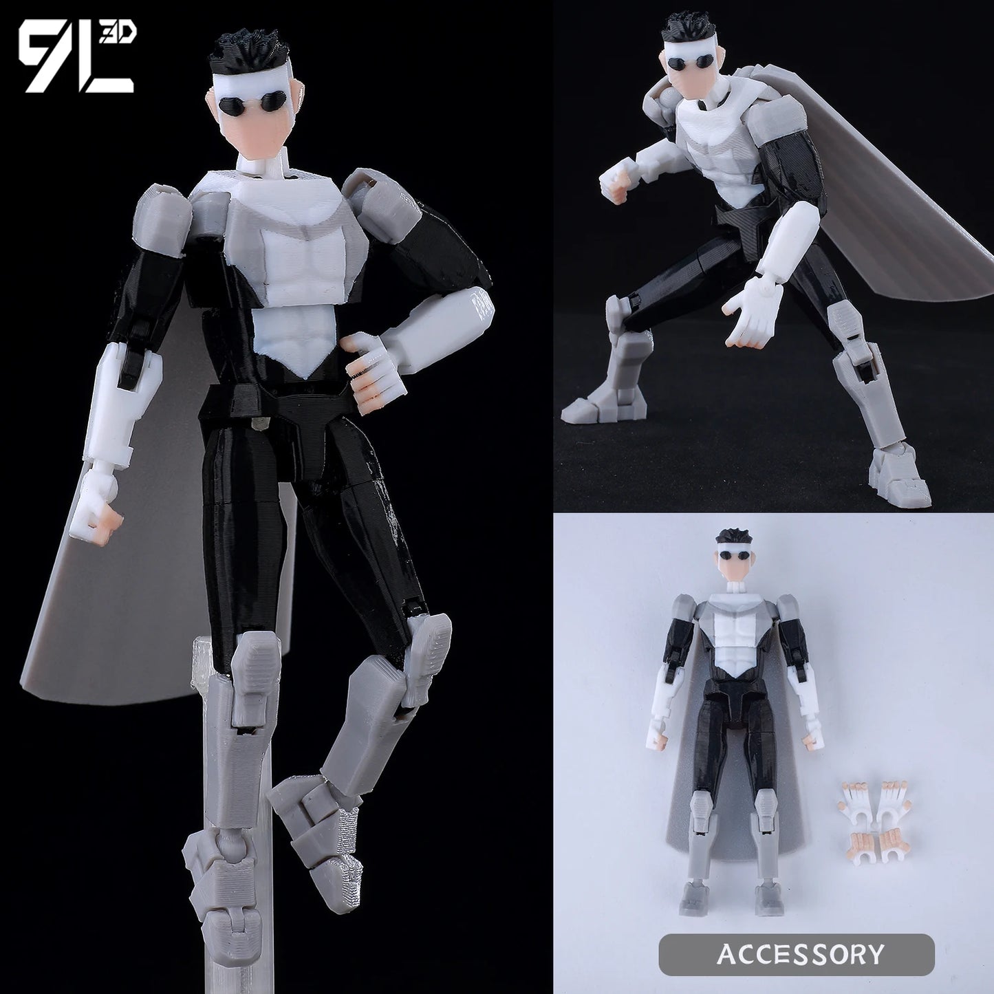 9L3D Lucky 13 Invincible Boy Eve Action Figure — 3D Printed Anime Model, Multi-Jointed Poseable Collectible Toy Gift for Fans