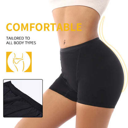 Heavy Flow Menstrual Period Underwear for Women, 4-Layer Leak Proof Cotton Boyshort Boyshorts, Absorbent Overnight Incontinence Boxer Briefs