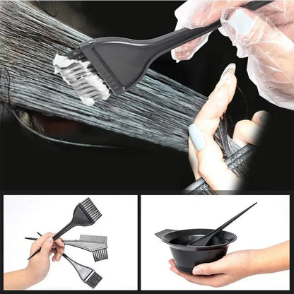 4-Piece Hair Dyeing Kit – Hair Color Mixing Bowl with Brush for DIY Salon & Home Hair Coloring and Bleaching