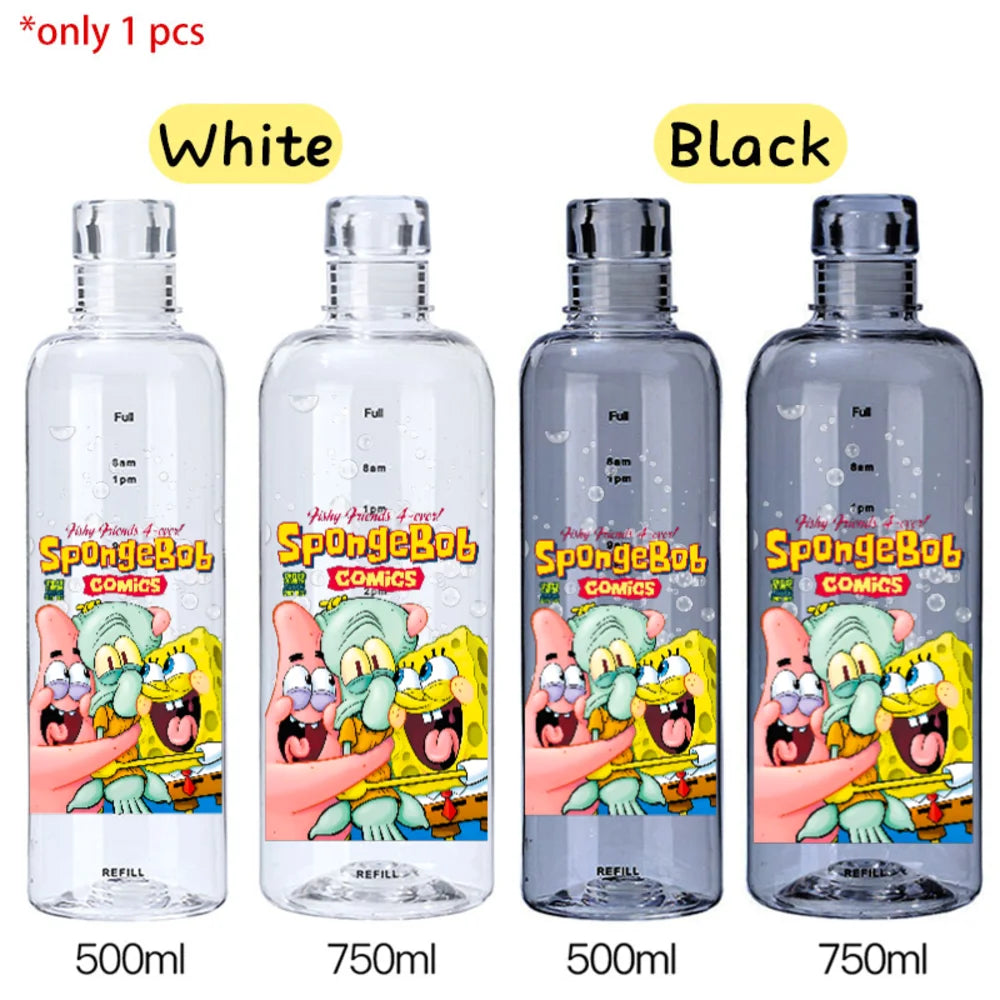 SpongeBob Graduated Water Cup - 500ml/750ml BPA-Free Plastic Bottle
