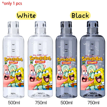 SpongeBob Graduated Water Cup - 500ml/750ml BPA-Free Plastic Bottle