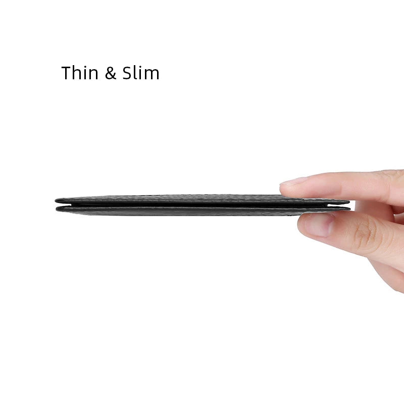 YUECIMIE Super Slim Leather Wallet – Genuine Mini Credit Card Holder, Thin Soft Purse for Men