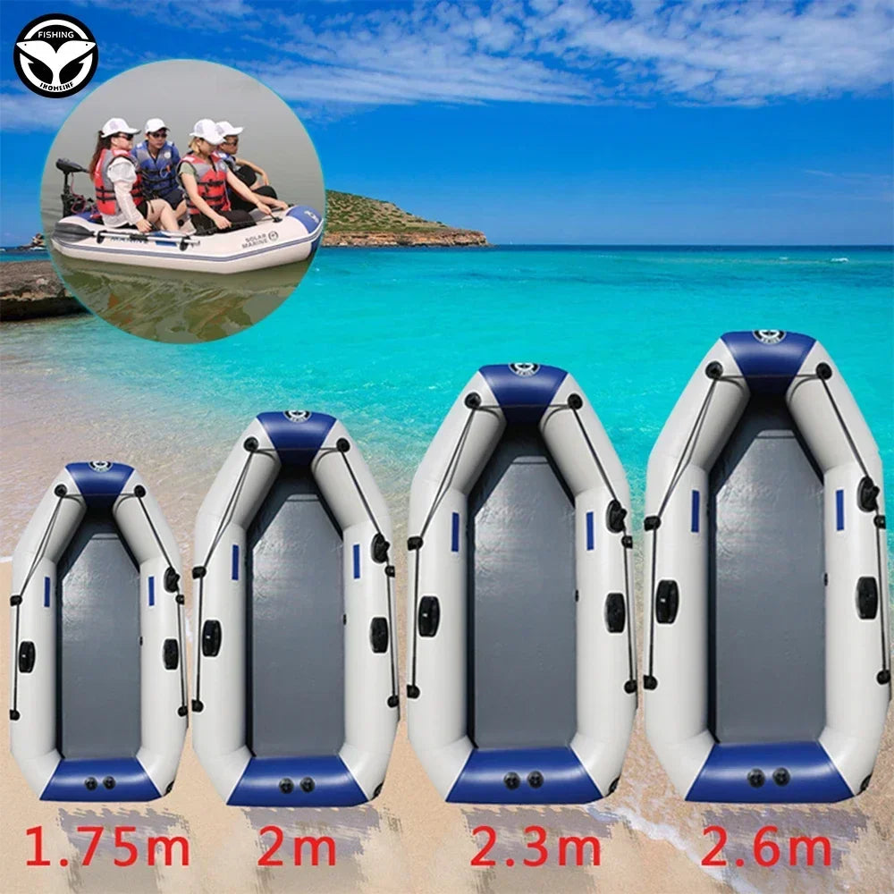 Inflatable Fishing Boat Kayak 175–260cm PVC Wear-Resistant Foldable Air Dinghy for 1–5 Persons Outdoor Water Sports & Canoeing