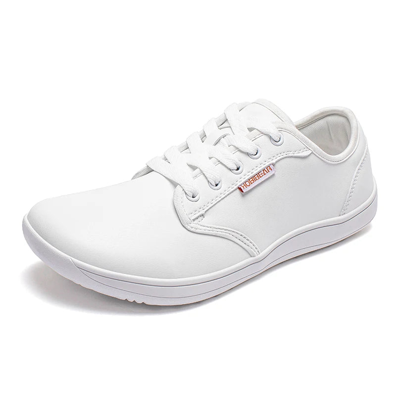 HOBIBEAR Unisex Wide Barefoot Shoes – Zero Drop Minimalist Sneakers for Men & Women, Artificial Leather Trail Walking Shoes