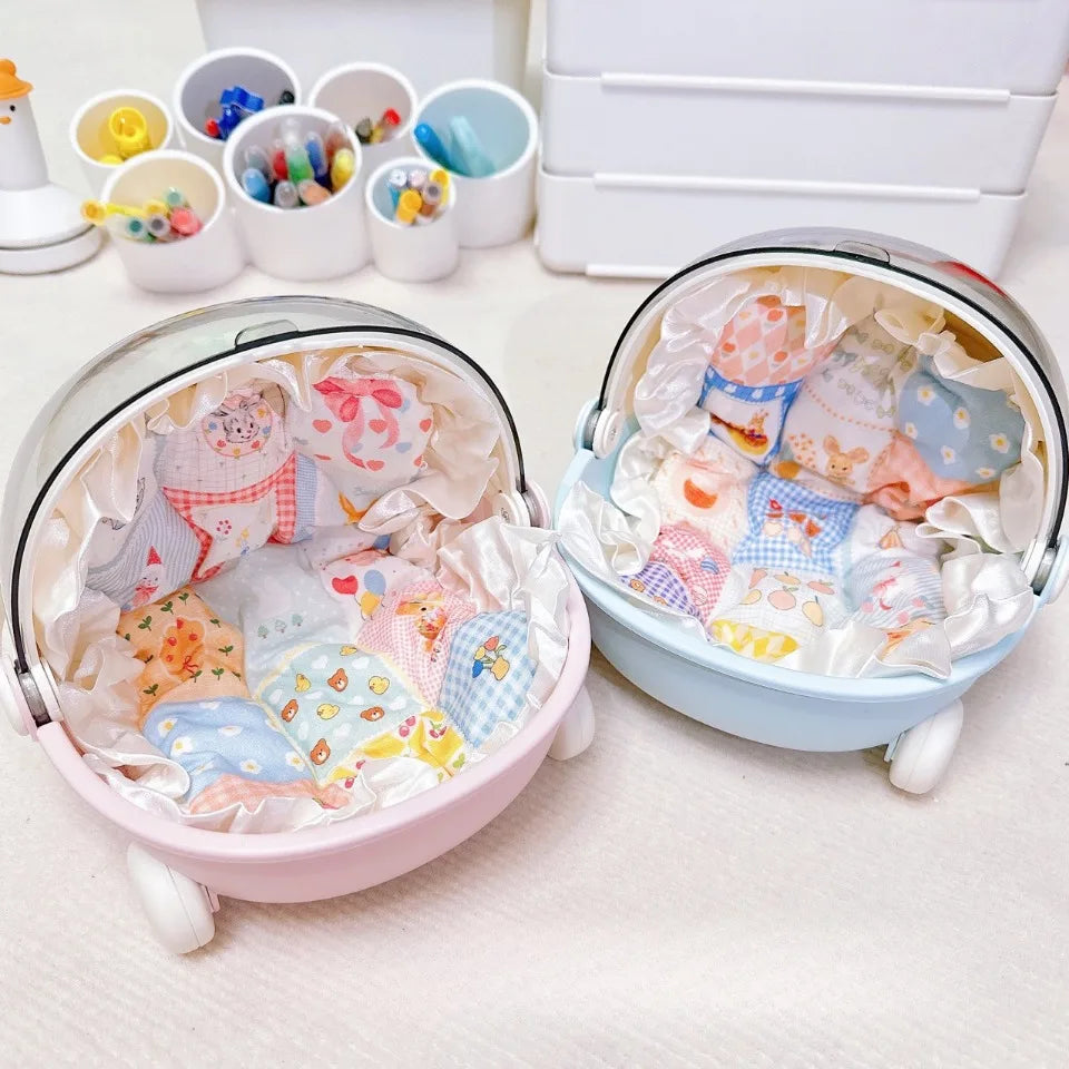 Labubu Baby Stroller Storage Box & Space Module Doll Cradle — Doll Bed Furniture & Accessories for Labubu Dolls