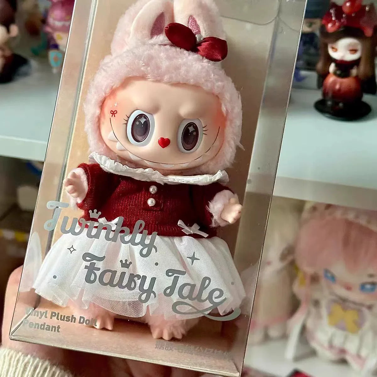 Labubu Sweetheart Doll Mokoko Plush Pendant — First Generation Vinyl Pulling Cloth Hanging Decoration