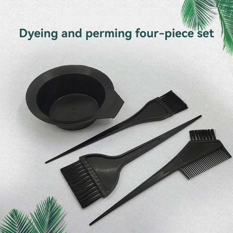 4-Piece Hair Dyeing Kit – Hair Color Mixing Bowl with Brush for DIY Salon & Home Hair Coloring and Bleaching