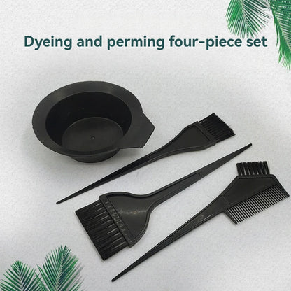 4-Piece Hair Dyeing Kit – Hair Color Mixing Bowl with Brush for DIY Salon & Home Hair Coloring and Bleaching