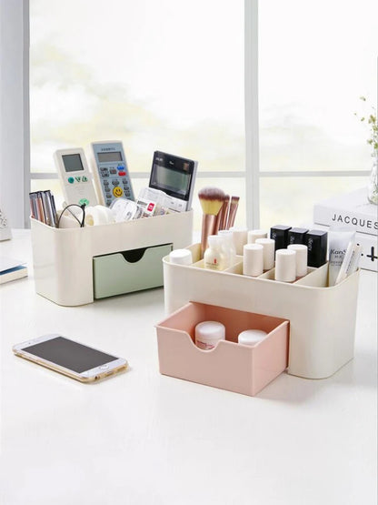 Multifunctional Nail & Cosmetic Storage Box - Cotton Swab, Accessories & Jewelry Organizer for Desktop
