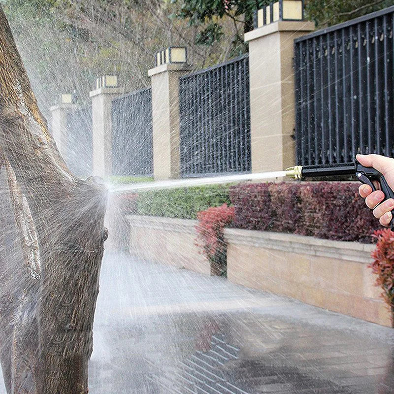 High-Pressure Water Hose Nozzle - Car Wash & Garden Sprinkler Gun with Quick Connector and Foam Jug Attachment