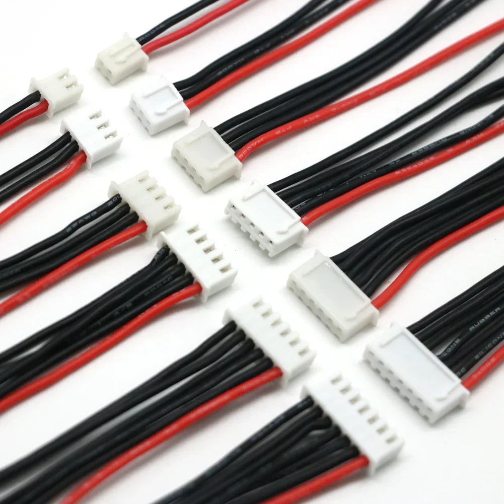 10pcs Lipo Battery Balance Charger Cables – 1S to 8S, IMAX B6 Connector, 30/20/15/10cm Single Head Wire