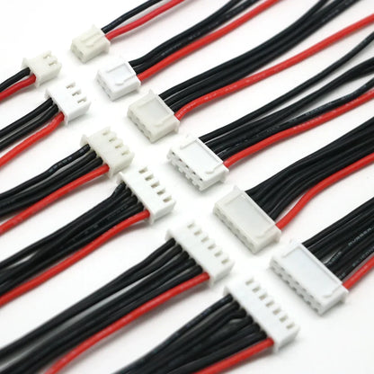 10pcs Lipo Battery Balance Charger Cables – 1S to 8S, IMAX B6 Connector, 30/20/15/10cm Single Head Wire