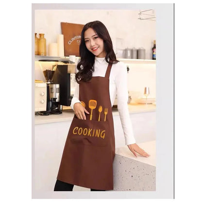 Waterproof Kitchen Cooking Apron - Oil-Resistant Adult Apron for Men and Women, Ideal for Cooking, Baking & Household Tasks