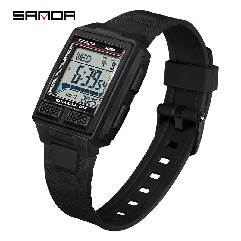SANDA 2212 Men’s Digital Sports Watch - Multifunction Alarm, Luminous, Waterproof & Shockproof Wristwatch
