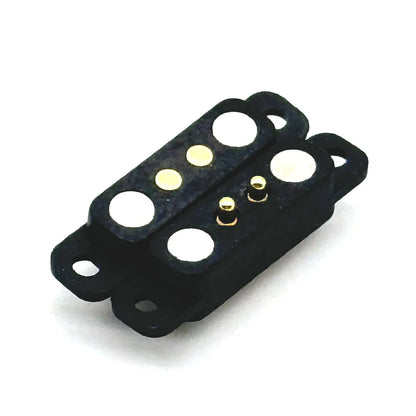 2-Pin Waterproof Magnetic Pogo Pin Connector - 2.8mm Pitch Spring-Loaded Male/Female DC Power Socket with Ears