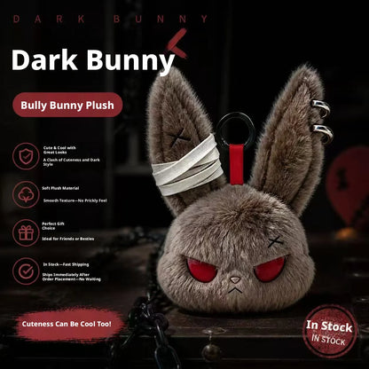 Gothic Bunny Plush Keychain - Kawaii Rabbit Bag Charm Bandage Design Pendant Car Ornament Gift