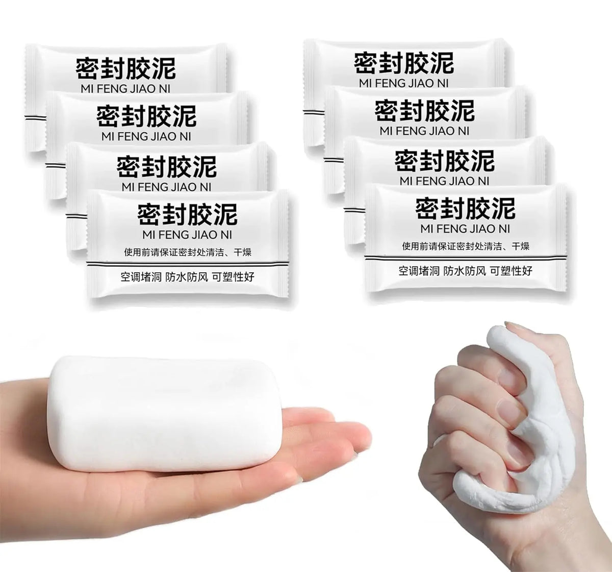 White Waterproof Sealing Putty – Quick-Drying Duct Seal Clay for Pipe Connections, Wall Holes, and Air Conditioner Sealing Repairs