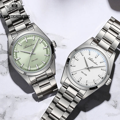 ADDIESDIVE 36MM Men's Stainless Steel Quartz Watch — Luxury Bubble Mirror Glass, 100M Waterproof Timepiece AD2066