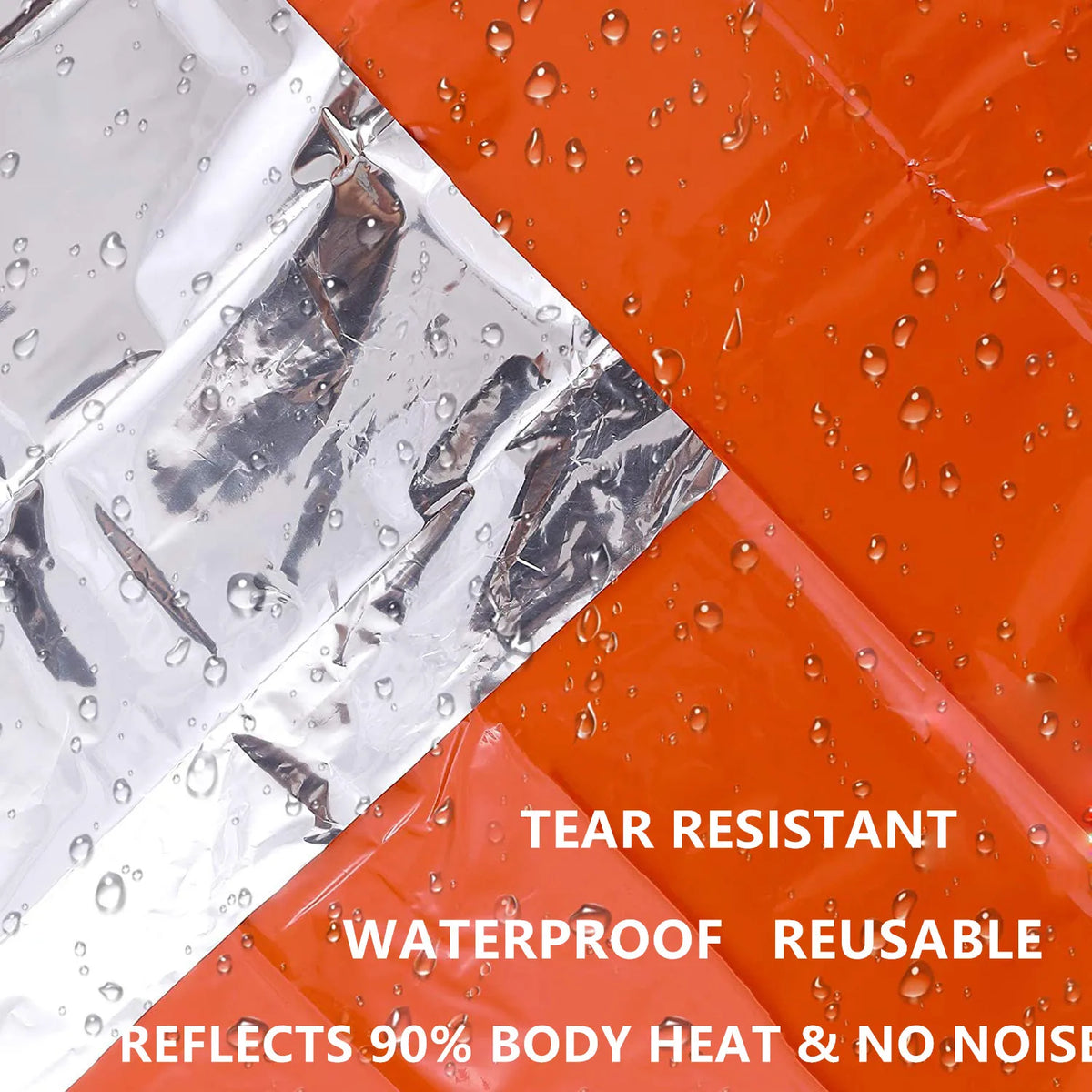 LIFE Emergency Survival Rain Poncho - Thermal Waterproof Heat Reflective Camping and Hiking Raincoat