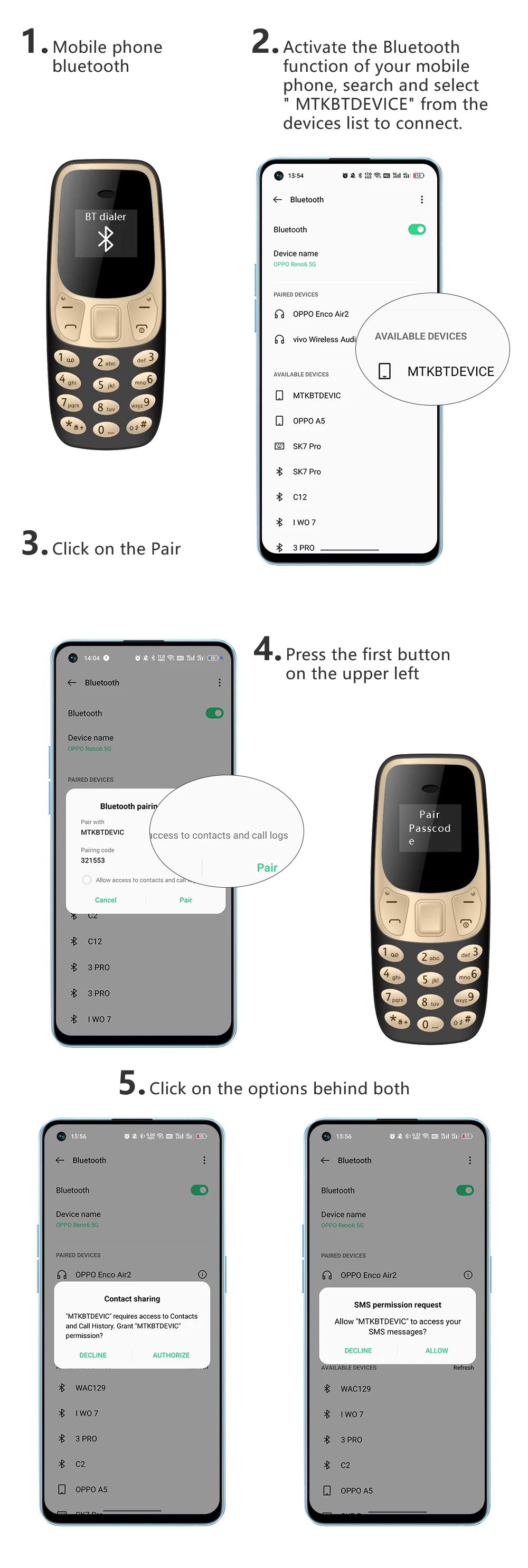 BM10 Mini Mobile Phone – Dual SIM, Bluetooth, Voice Changer, Low Radiation, Voice Recording, Multi-Language Small Cellphone