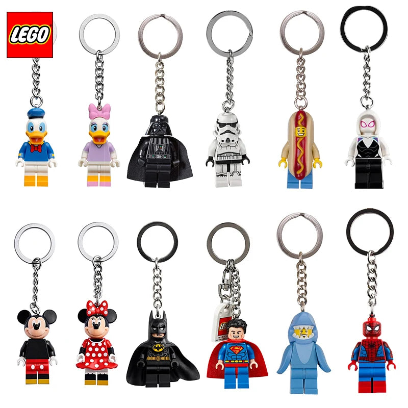 Superhero and Movie Character Keychain - Spider-Man, Miles Morales, Gwen, Batman, Iron Man, Loki, Darth Vader, Yoda and Stormtrooper Mini Figures