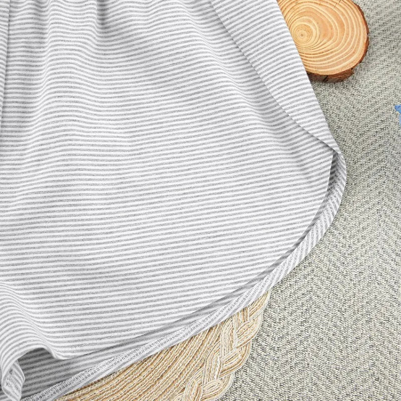 Women's Stripe 2-Piece Pajamas Set – Short Sleeve Top & Shorts Casual Sleepwear
